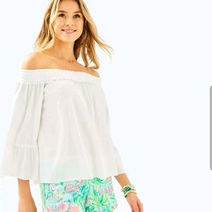 Lilly Pulitzer Moira top size xs in resort white